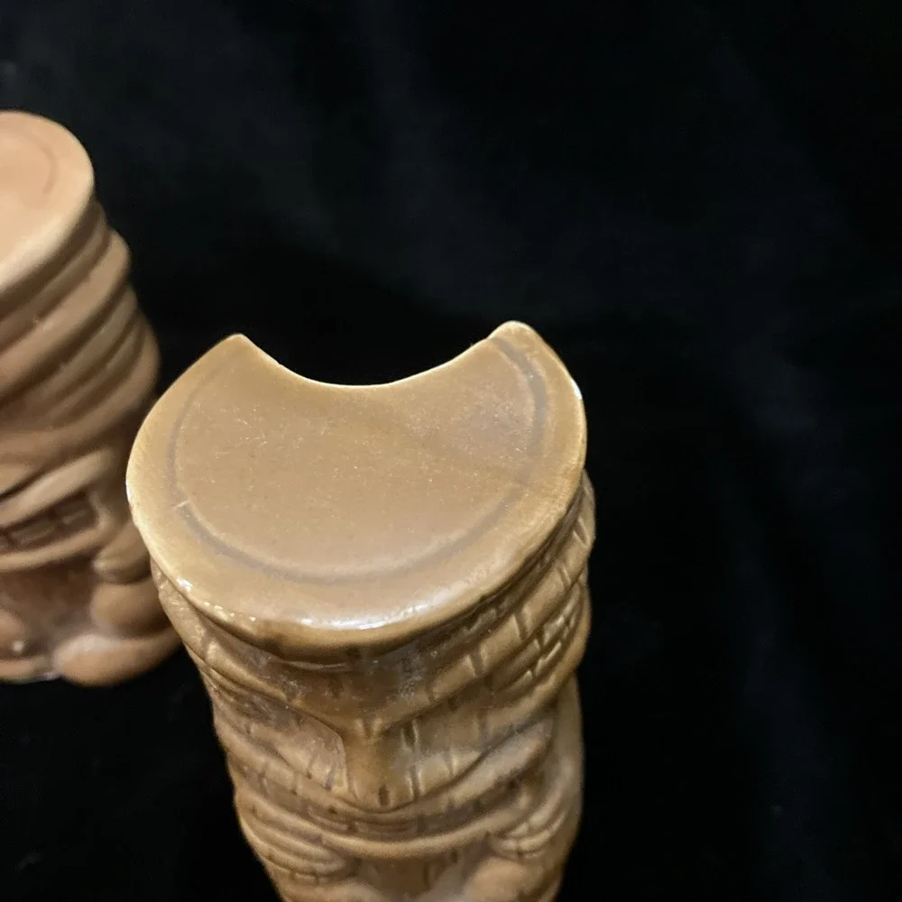 Tiki Luau Salt & Pepper Shakers + Toothpick Holder Hawaii Aloha Vintage Kitchen